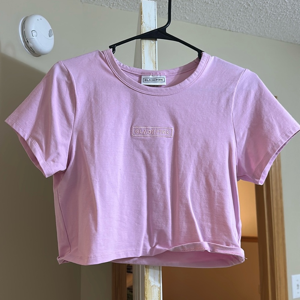 pink crop top